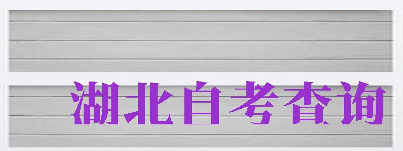 湖北自考查詢（湖北自考查詢成績?nèi)肟冢?