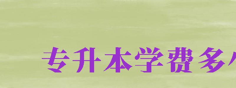 專升本學(xué)費(fèi)多少（專升本學(xué)費(fèi)多少錢(qián)一年）