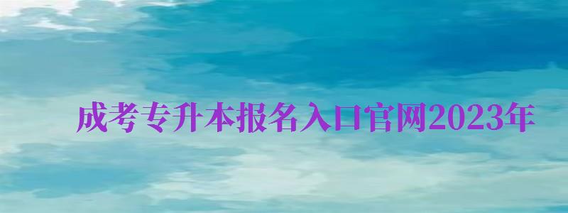 成考專升本報(bào)名入口官網(wǎng)2024年