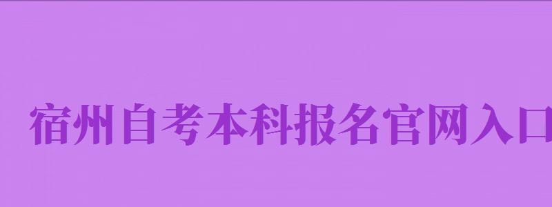 宿州自考本科報(bào)名官網(wǎng)入口（宿州自考本科報(bào)名官網(wǎng)入口網(wǎng)址）