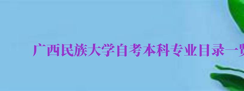 廣西民族大學(xué)自考本科專業(yè)目錄一覽表