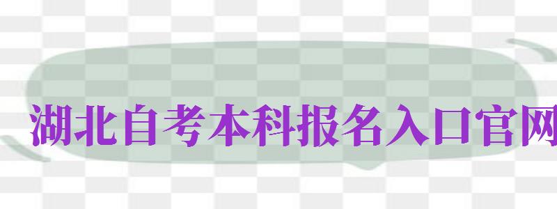 湖北自考本科報(bào)名入口官網(wǎng)