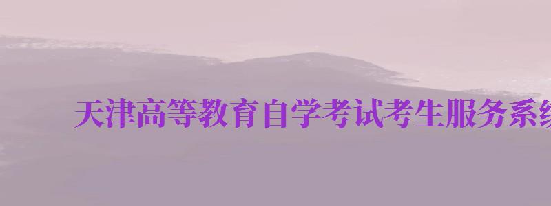 天津高等教育自學(xué)考試考生服務(wù)系統(tǒng)