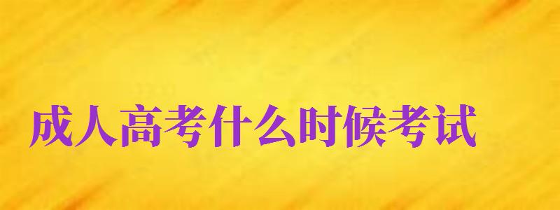 成人高考什么時候考試（2024成人高考什么時候考試）