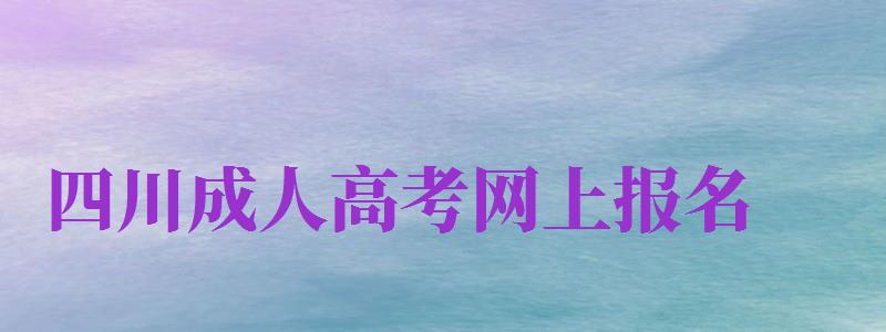 四川成人高考網(wǎng)上報名（四川成人高考網(wǎng)上報名時間）