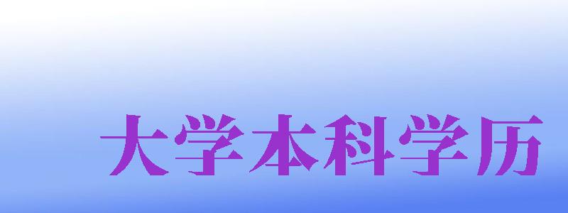 大學(xué)本科學(xué)歷（大學(xué)本科學(xué)歷怎么填）