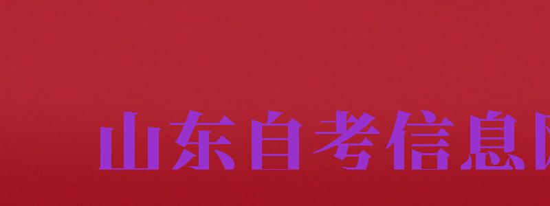 山東自考信息網(wǎng)（山東自考信息網(wǎng)官網(wǎng)）