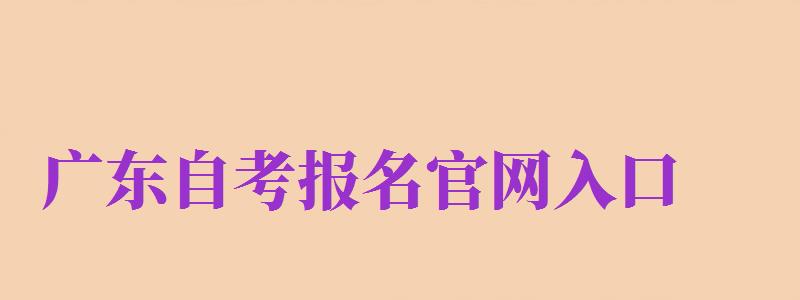 廣東自考報(bào)名官網(wǎng)入口（廣東自考報(bào)名官網(wǎng)入口2024）