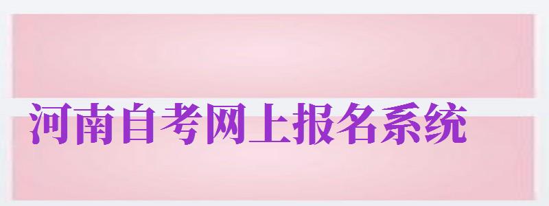 河南自考網(wǎng)上報名系統(tǒng)（河南自考報名系統(tǒng)官網(wǎng)入口）